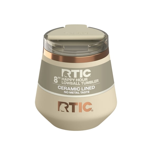 RTIC Happy Hour Lowball 8 oz Ceramic Lined Tumbler, Dark Beach