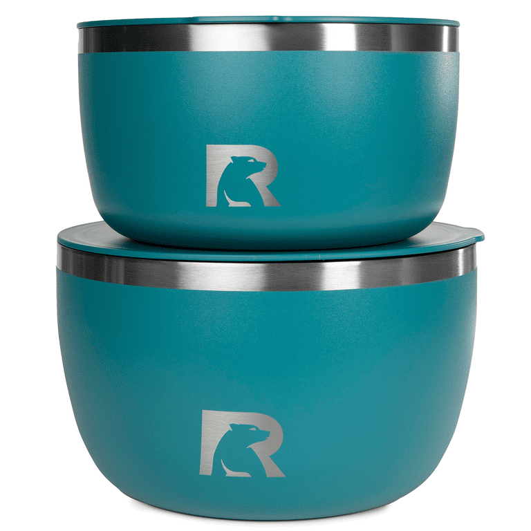 RTIC Anywhere Stainless Steel Bowl Set Of Two, Camping Bowls With Lids,  Vacuum Insulated, Stackable Durable Outdoor Dinnerware, Non Slip,  Dishwasher