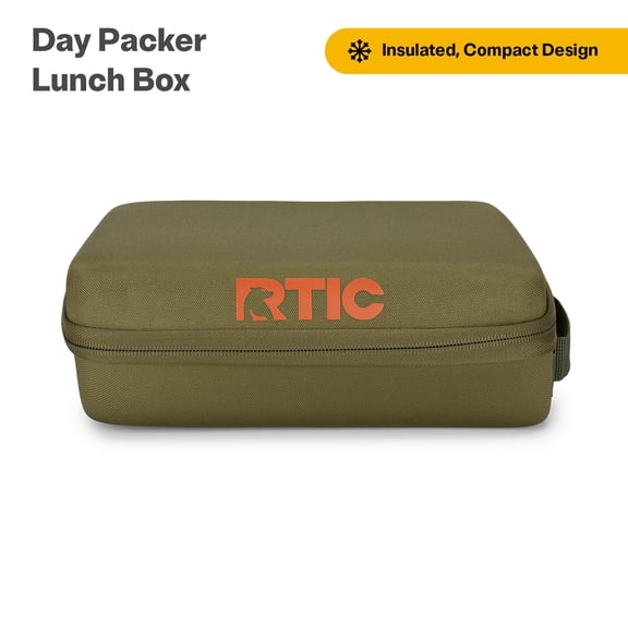 RTIC Day Packer Lunch Box, Insulated Lunch Container, Zipper Closure, Waterproof Fabric Olive