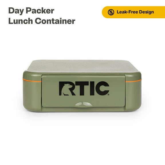 RTIC Day Packer Lunch Container, Leak-Proof, Microwave-Safe Bento Container, Camper Green