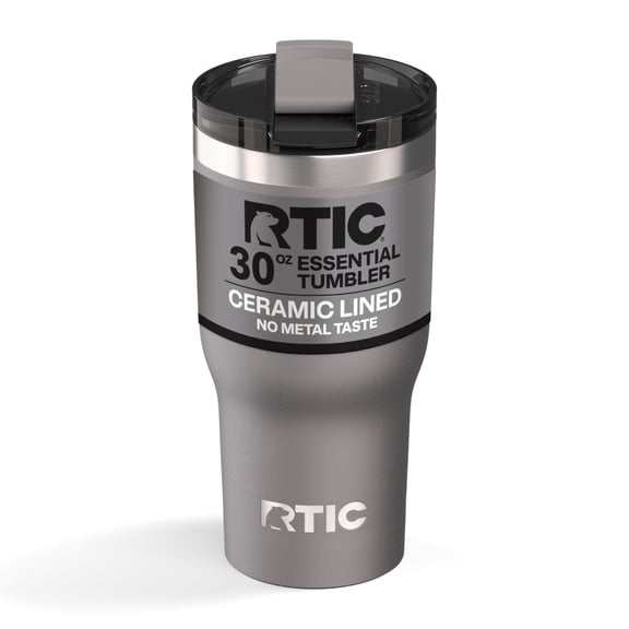 RTIC Essential 30 oz Leak-Resistant Lid Ceramic Lined Tumbler, Graphite