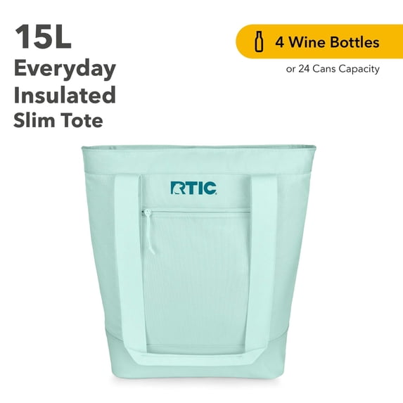 RTIC Everyday Insulated Slim Tote Bag, 15 Ltr Cooler Bag, Leak-Free Interior, Fresh Mint