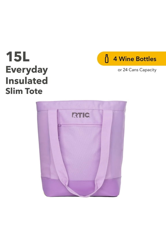 Everyday Insulated Slim Tote Bag, 15 Ltr Cooler Bag, Leak-Free Interior, Lavender