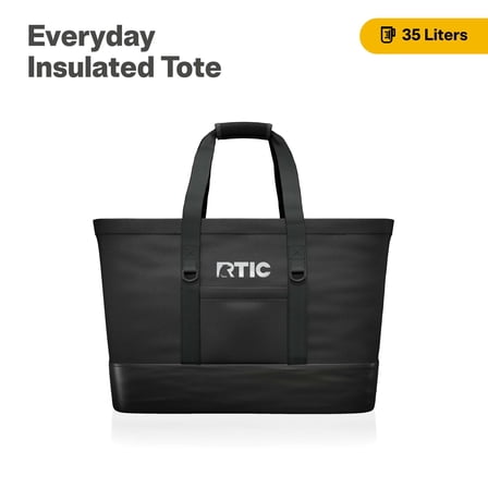 RTIC Everyday Insulated Tote Bag, 35 Ltr Cooler Bag, Leak-Free Interior, Fits 58 Cans, Black