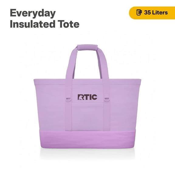 RTIC Everyday Insulated Tote Bag, 35 Ltr Cooler Bag, Leak-Free Interior, Fits 58 Cans, Lavender