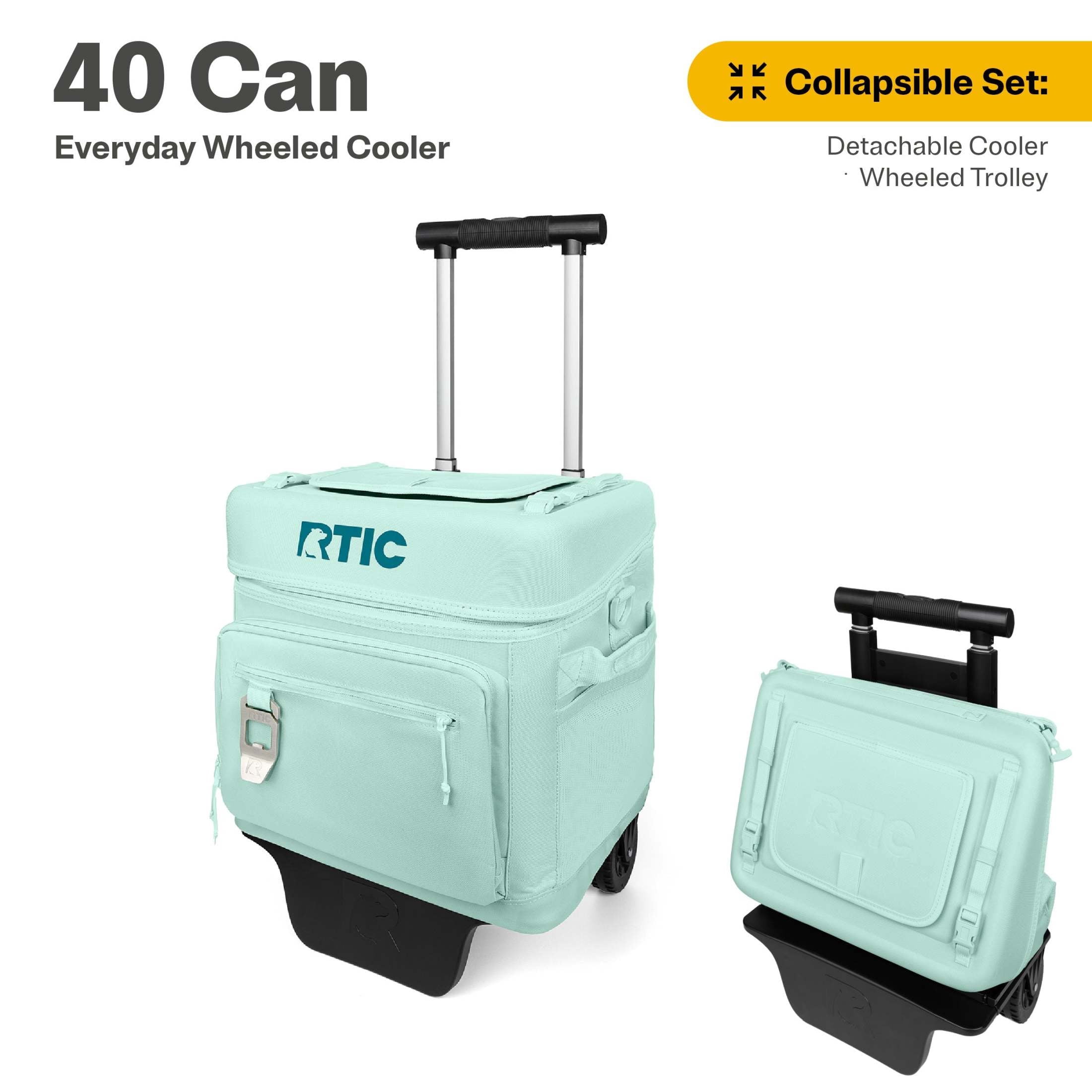 RTIC Everyday Wheeled Cooler, 40 Can Cooler, Collapsible Wheeled