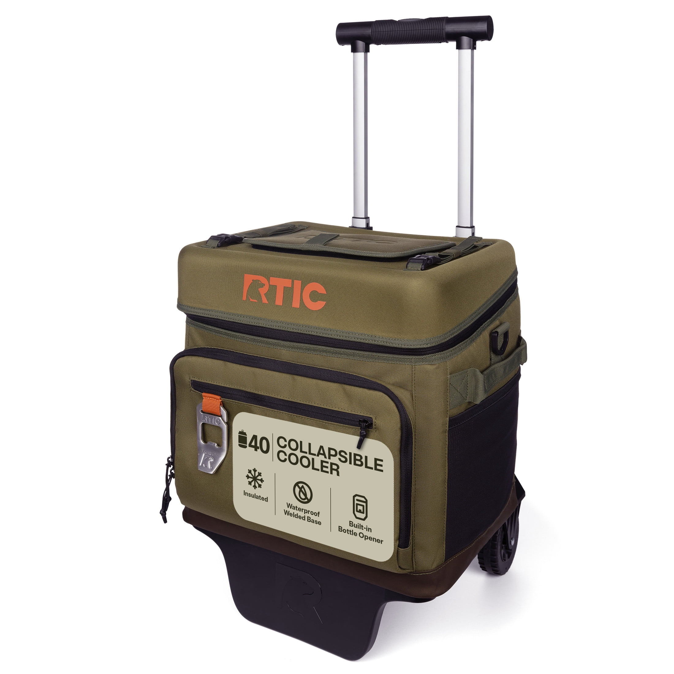 RTIC Everyday Wheeled Cooler, 40 Can Cooler, Collapsible Wheeled
