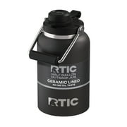 RTIC Half Gallon Ceramic Lined Insulated Outback Water Bottle Jug, Leak Proof, Black