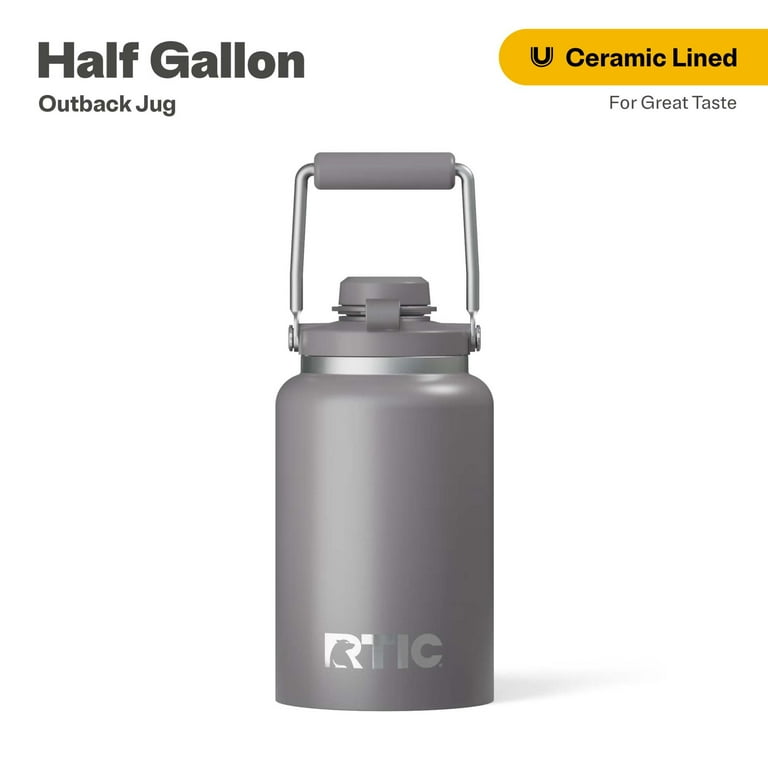 RTIC Half Gallon Ceramic Lined Insulated Outback Jug, Leak