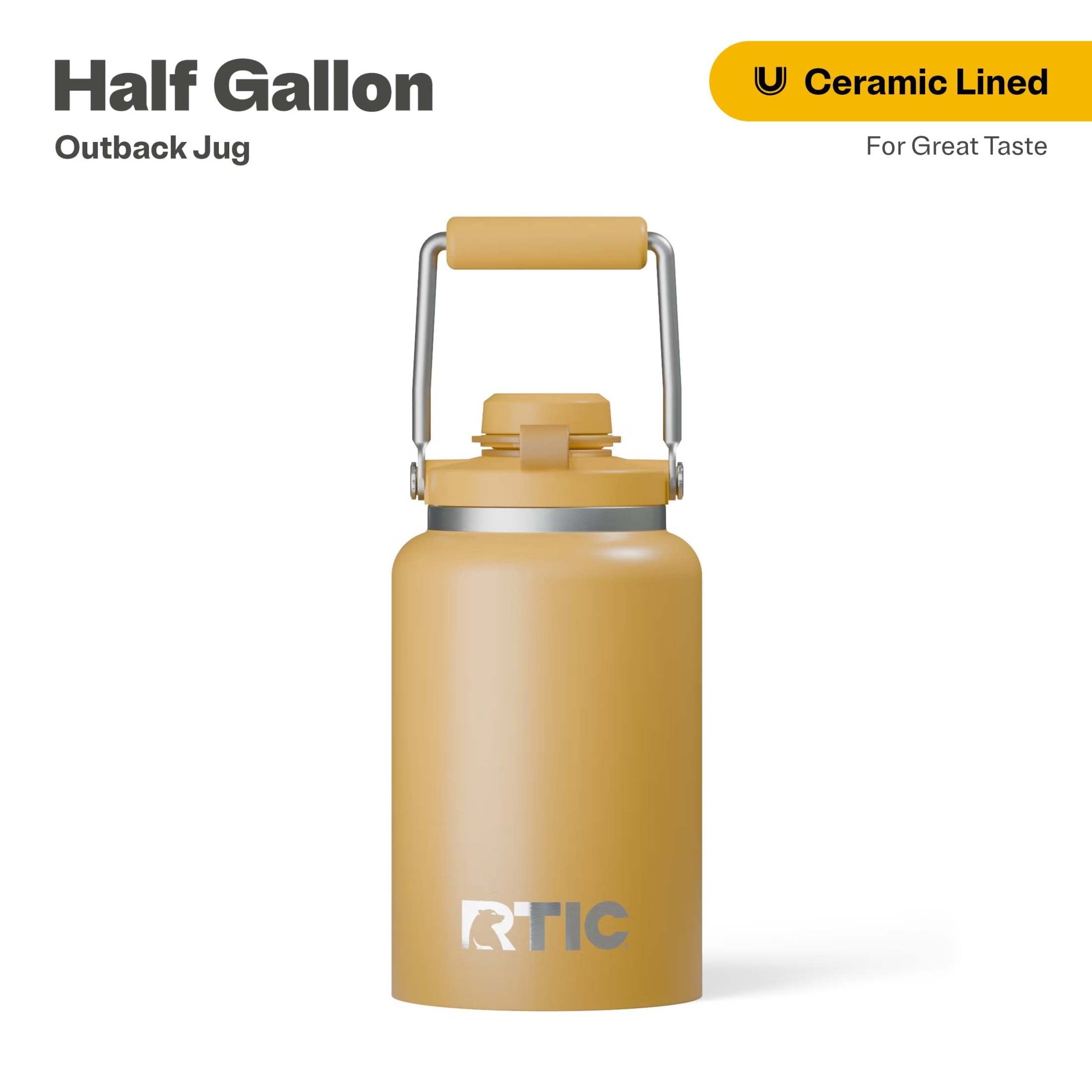 RTIC Half Gallon Ceramic Lined Insulated Outback Jug, Leak