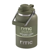 RTIC Half Gallon Ceramic Lined Insulated Outback Water Bottle Jug, Leak Proof, Olive
