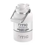 RTIC Half Gallon Ceramic Lined Insulated Outback Water Bottle Jug, Leak Proof, White