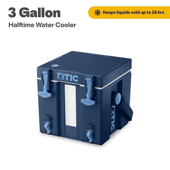 RTIC Halftime Water Cooler, 3 Gallon Hard-Sided Water Cooler, Navy ...