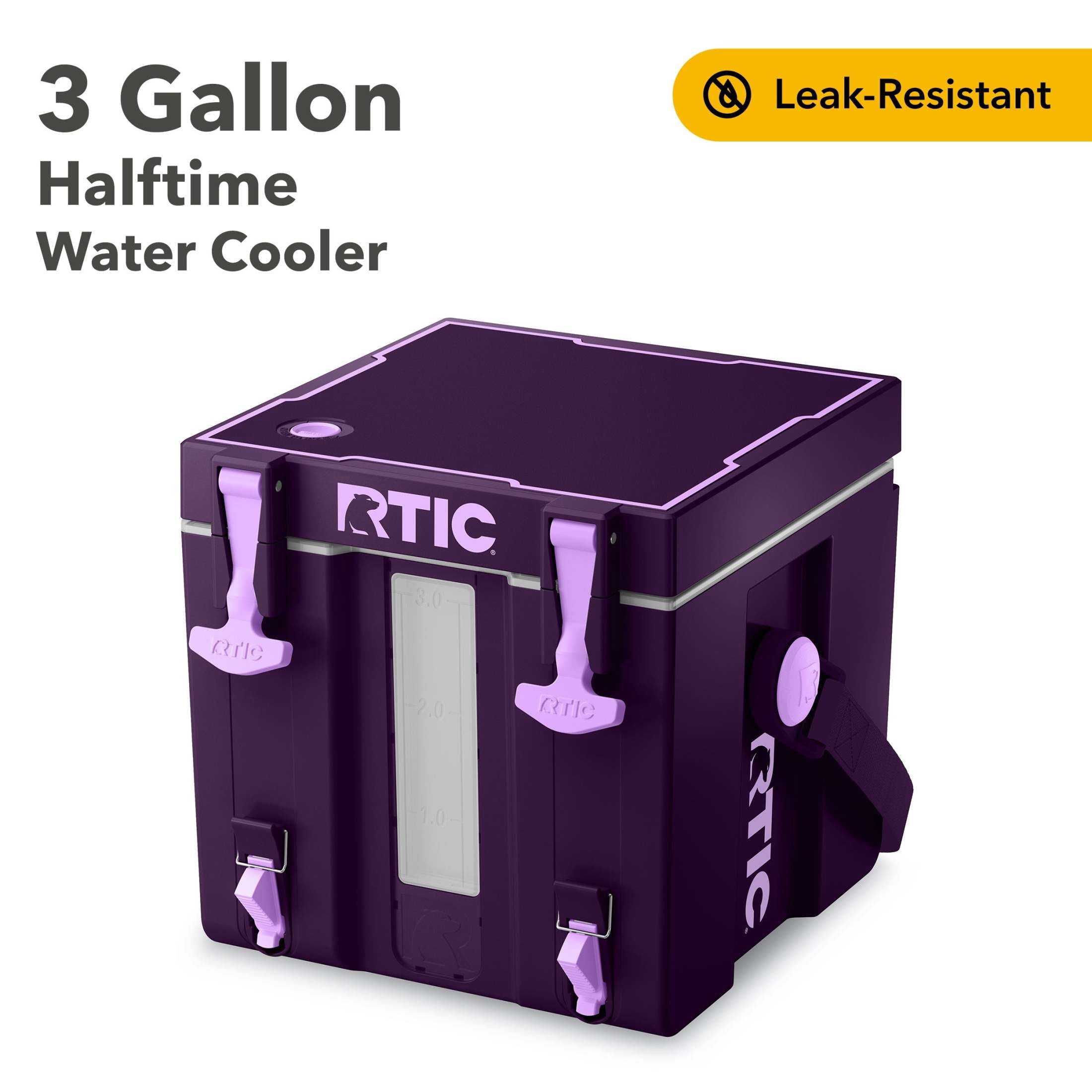 RTIC Halftime Water Cooler, 3 Gallon Hard-Sided Water Cooler, Plum/Lavender