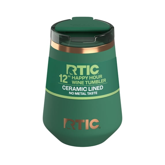 RTIC Happy Hour 12 oz Ceramic Lined Wine Tumbler, Pine Tree