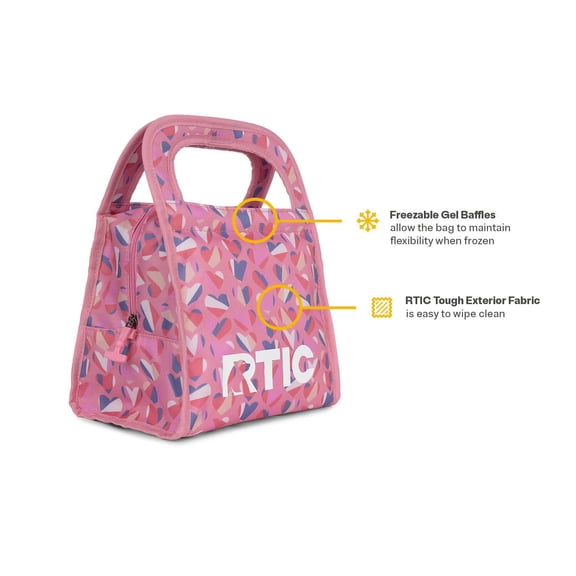 RTIC Insulated Lunch Bag, Soft-Sided Freezable & Collapsible Cooler, Sweet Hearts