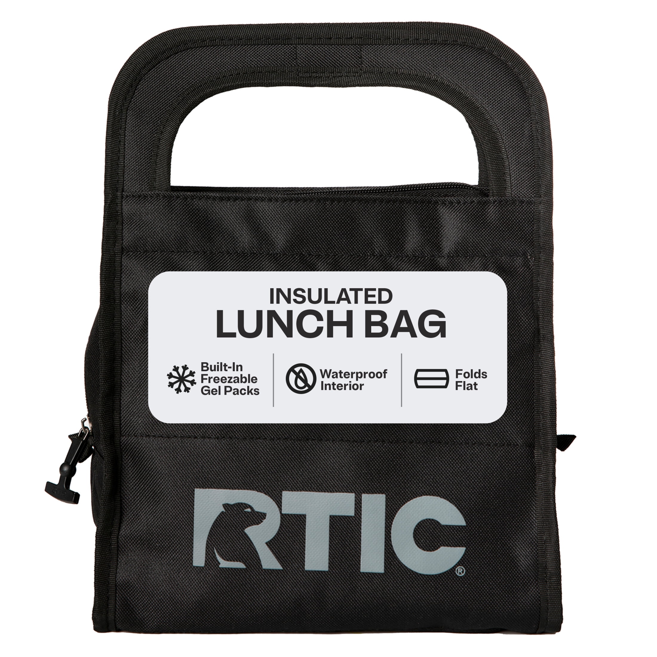 RTIC Insulated Freezable and Collapsible Lunch Bag, Black