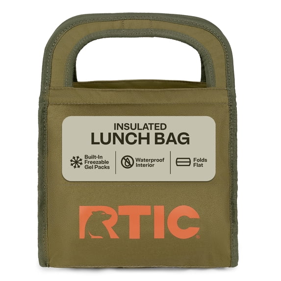 RTIC Insulated Freezable and Collapsible Lunch Bag, Olive