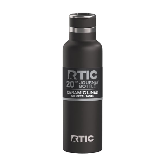 RTIC Journey 20 oz Insulated Ceramic Lined Water Bottle, Black