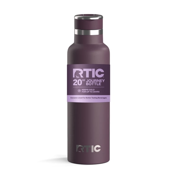 RTIC Journey 20 oz Insulated Ceramic Lined Water Bottle, Plum