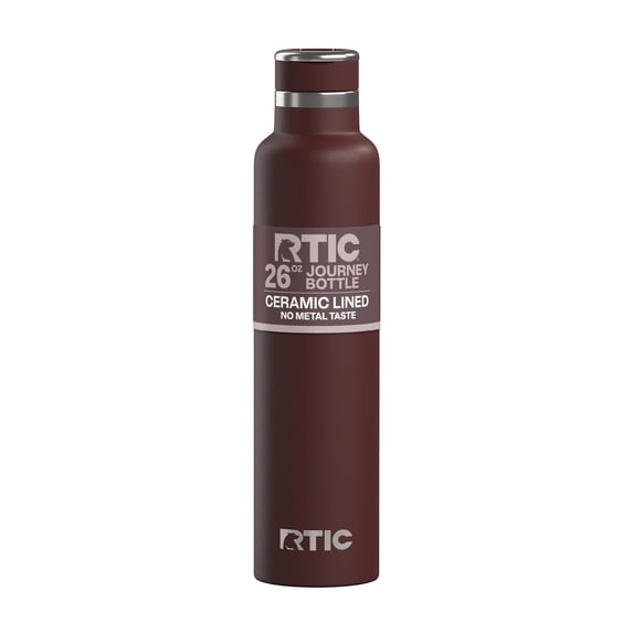 RTIC Journey 26 oz Insulated Ceramic Lined Water Bottle, Chocolate Brown