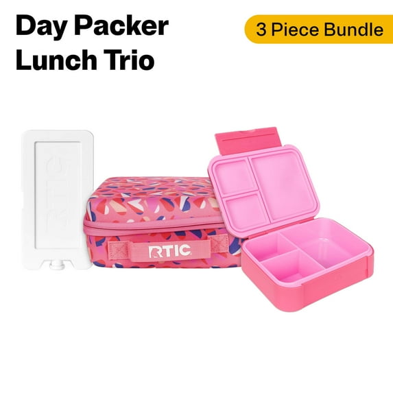 RTIC Lunch Trio, Lunch Box, Container and Ice Pack, Insulated, Leak Proof, Sweet Hearts