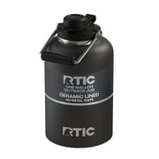RTIC One Gallon Ceramic Lined Insulated Outback Water Bottle Jug, Leak Proof, Black