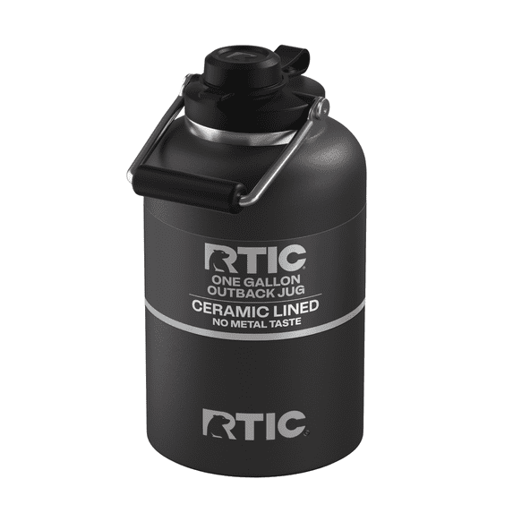 RTIC Outback One Gallon Insulated Ceramic Lined Water Jug, Black