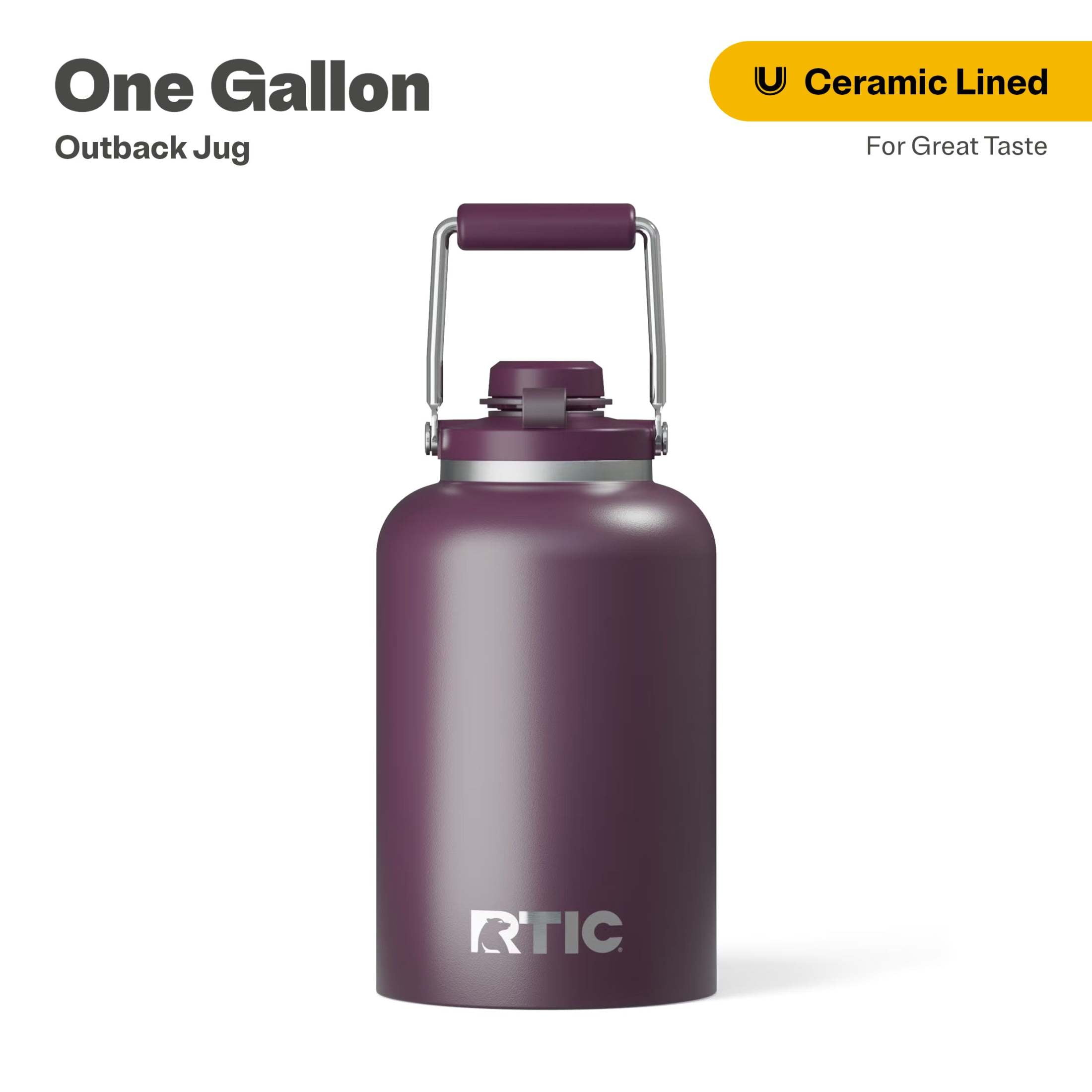 RTIC One Gallon Ceramic Lined Insulated Outback Water Bottle Jug