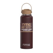 RTIC Outback 40 oz Insulated Ceramic Lined Water Bottle, Chocolate Brown/Cashmere