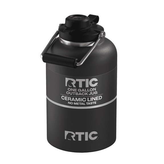 RTIC Outback One Gallon Insulated Ceramic Lined Water Jug, Black