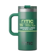 RTIC Road Trip 16 oz Ceramic Lined Leak-Resistant Lid Travel Mug, Pine Tree