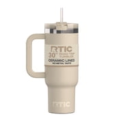 RTIC Road Trip 30 oz Leak-Resistant Straw Lid Ceramic Lined Tumbler, Beach