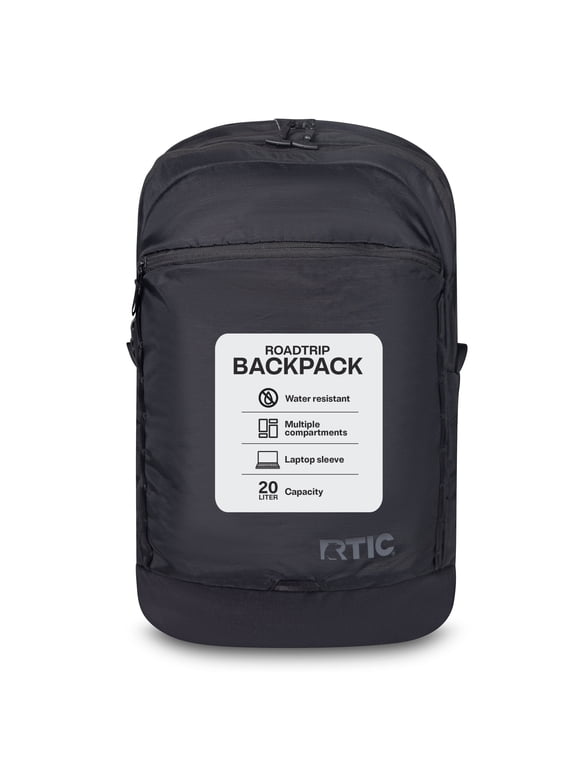 Road Trip Backpack, Water Resistant, Mesh Back Panel, 20 Liters, Black
