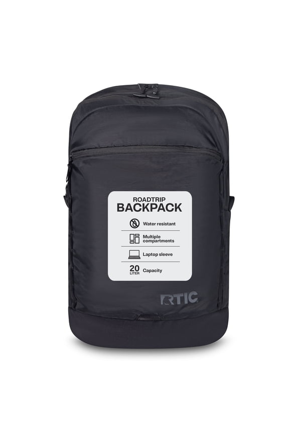 Road Trip Backpack, Water Resistant, Mesh Back Panel, 20 Liters, Black
