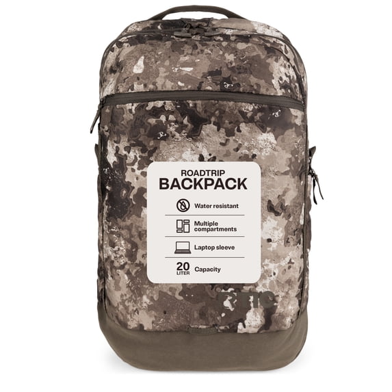 RTIC Road Trip Backpack, Water Resistant, Mesh Back Panel, 20 Liters, Olive Midnight Camo