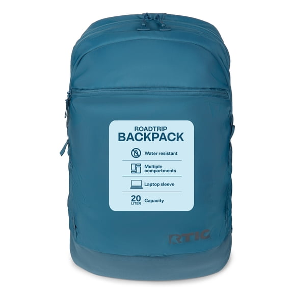 RTIC Road Trip Backpack, Water Resistant, Mesh Back Panel, 20 Liters, Storm