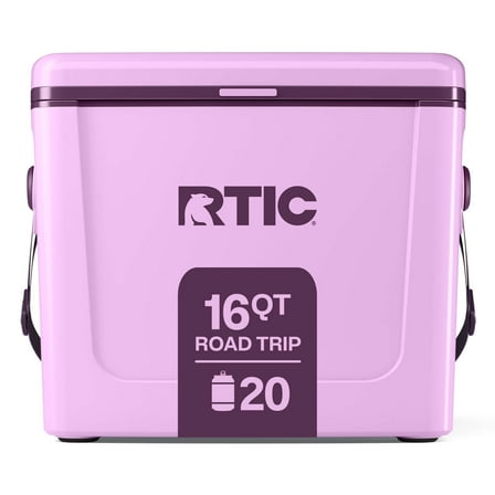 RTIC 16 QT, 20 Can Ice Chest Cooler Hard-Sided, Lavender & Plum, Road Trip Cooler