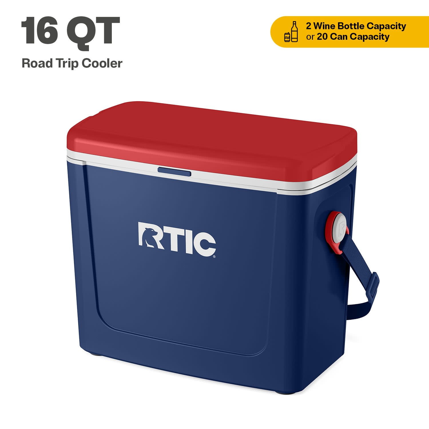 RTIC Road Trip Cooler, 16 QT, 20 Can Hard-Sided Ice Chest Cooler, Patriot - Walmart.com