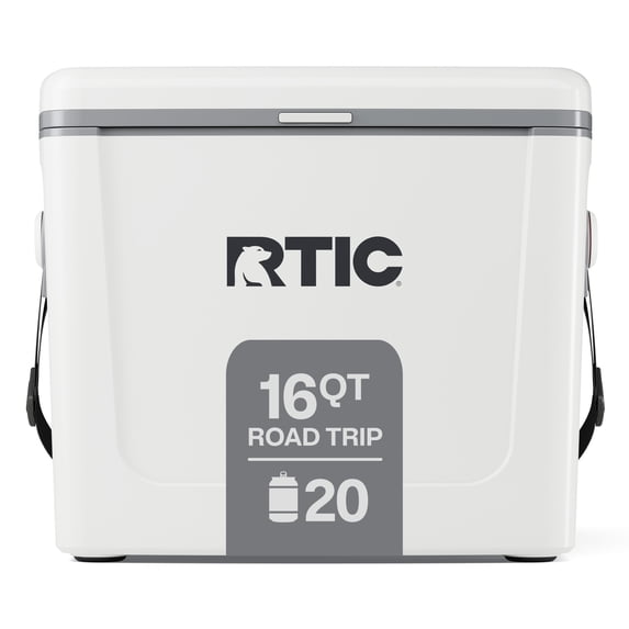 RTIC 16 Qt 20-Can Road Trip Ice Chest Cooler, White & Grey