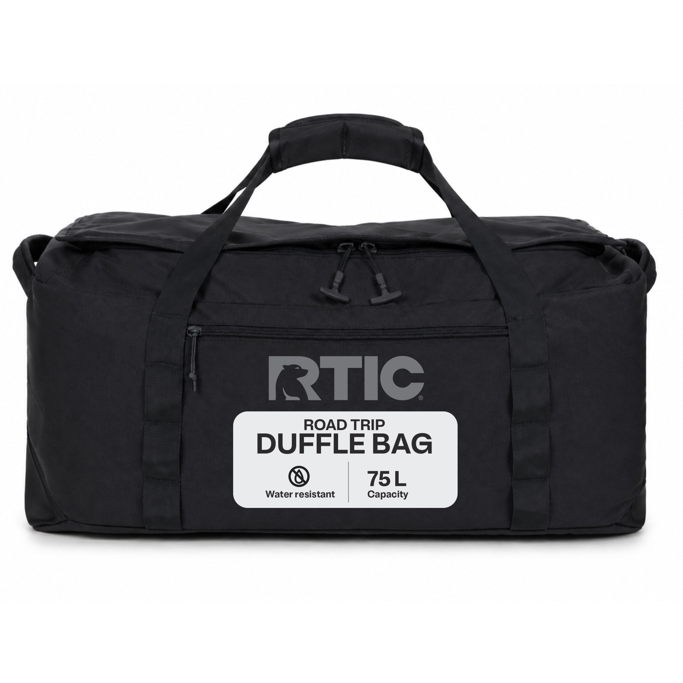 RTIC Road Trip Duffle Bag, Large, Water Resistant, Durable Fabric, Black