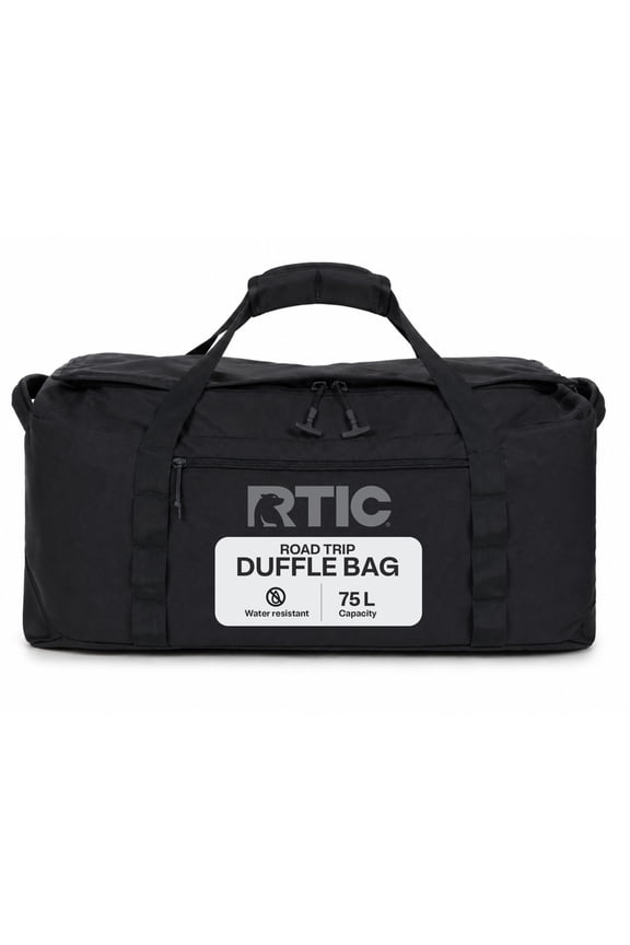 Road Trip Duffle Bag, Large, Water Resistant, Durable Fabric, Black