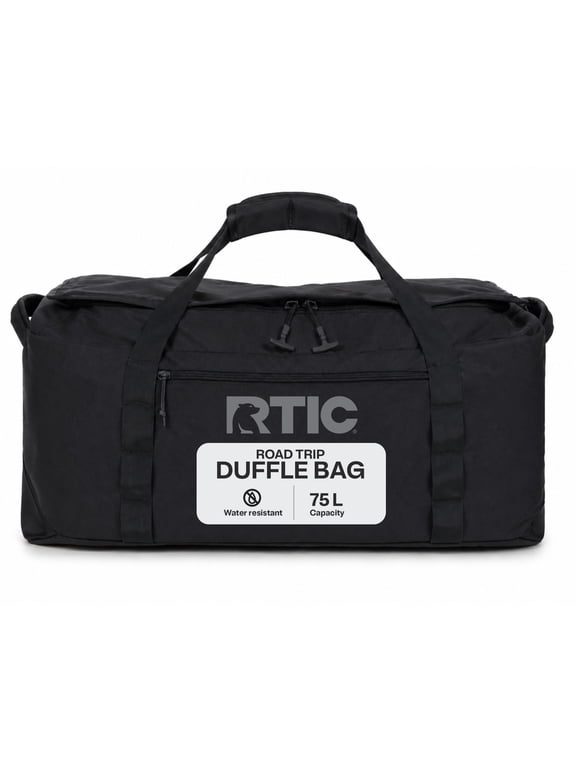 Road Trip Duffle Bag, Large, Water Resistant, Durable Fabric, Black