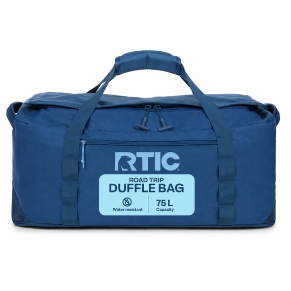 RTIC Road Trip Duffle Bag, Large, Water Resistant, Durable Fabric, Navy & Denim
