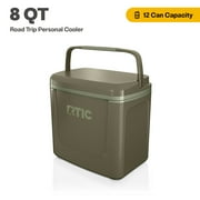 RTIC Road Trip Personal Cooler, 8 QT, 12 Can Hard-Sided Ice Chest Cooler, Olive