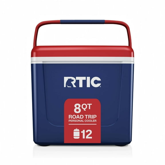 RTIC 8 QT, 12 Can Ice Chest Cooler Hard-Sided, Patriot, Road Trip Personal Cooler