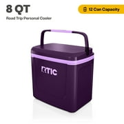 RTIC Road Trip Personal Cooler, 8 QT, 12 Can Hard-Sided Ice Chest Cooler, Plum/Lavender