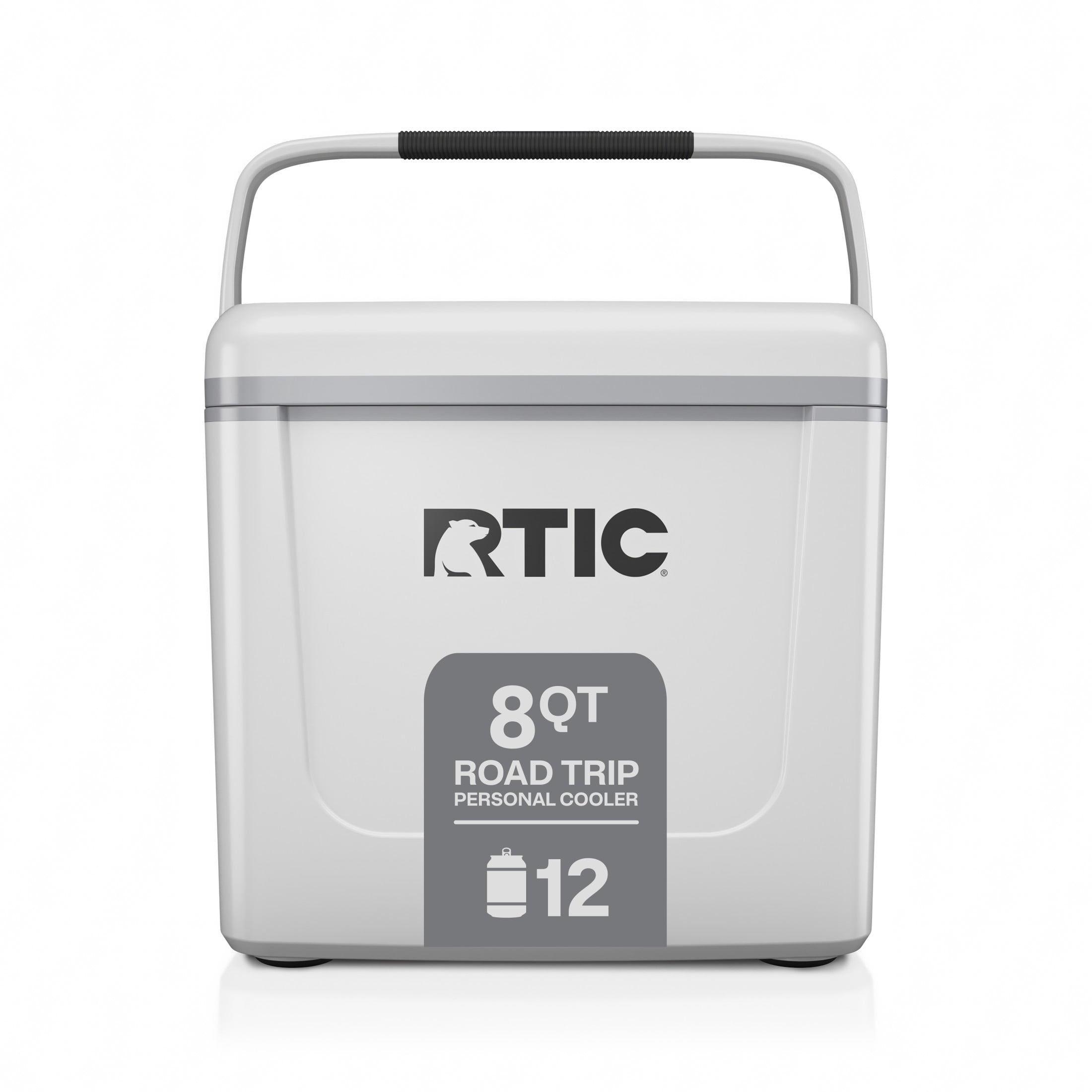 RTIC, Road Trip 8 QT Personal Cooler, Fits 12 Cans, White & Grey