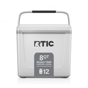 RTIC 8 Qt 12-Can Road Trip Ice Chest Cooler, White & Grey