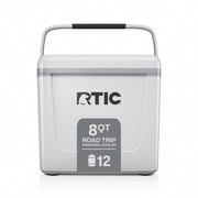 RTIC Road Trip 8 Qt Hard-Sided Personal Cooler, Fits 12 Cans, White & Grey